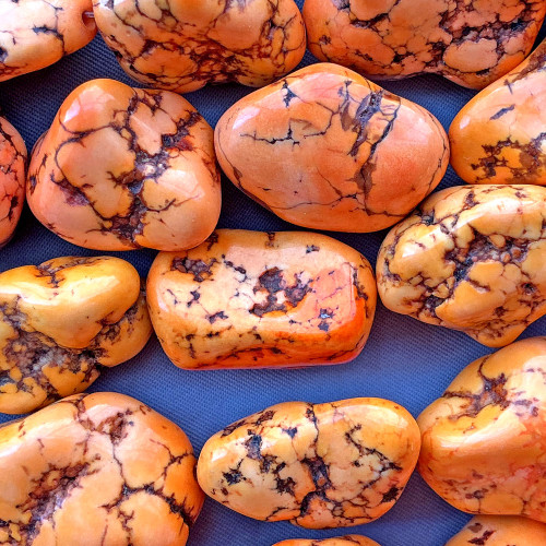 Dyed Orange Magnesite 30-20mm Nugget Semi-Precious Stone Beads Per Strand