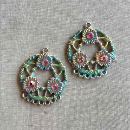 Dreamweaver Floral Chandelier Hoop Findings Artisan Earring Components Per Pair