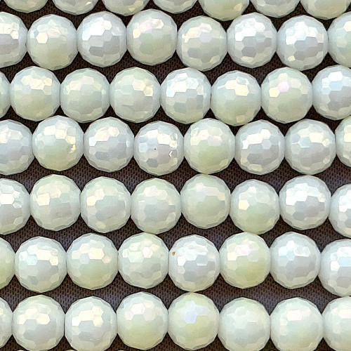 Buttercream AB 6mm Faceted Round Disco Ball Chinese Crystal Glass Beads Per Strand