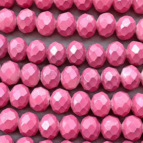 Vintage Pink 8x6mm Faceted Rondelle Chinese Crystal Glass Beads Per Strand