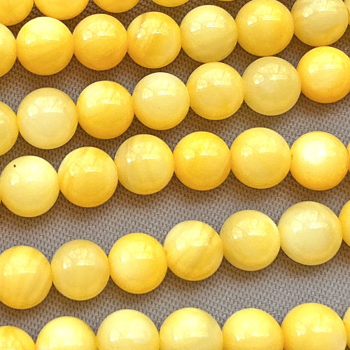 Honey Gold Dyed MOP 4mm Round Beads Per Strand