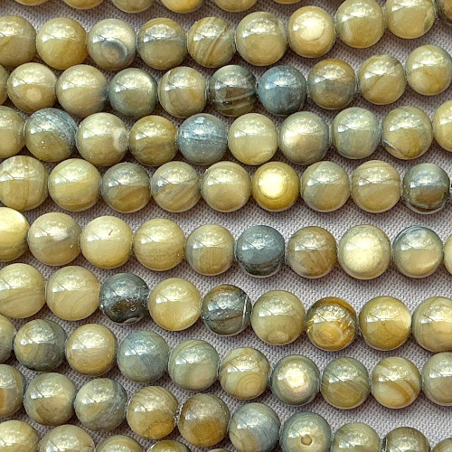 Charcoal Dyed MOP 4mm Round Beads Per Strand