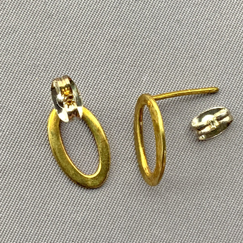 Hammered Oval Post Earrings 14x8mm Solid Brass Q6 Pair Per Pkg