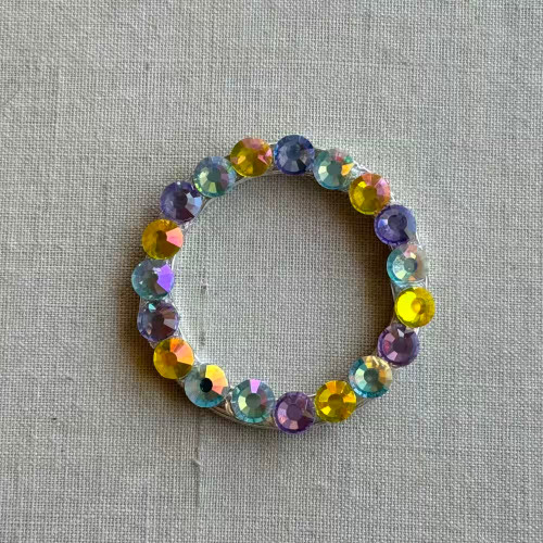 33mm Rhinestone Ring Connector Boho Mix Artisan Made Per Pc