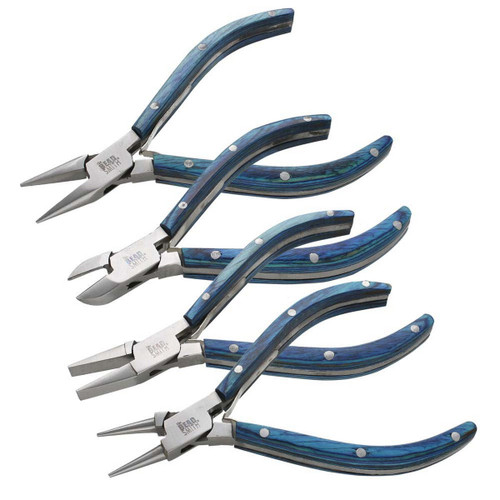 Natural Elements Pliers Tool Set Blue Wood Jewelry Making Q4 Pcs Per Pkg