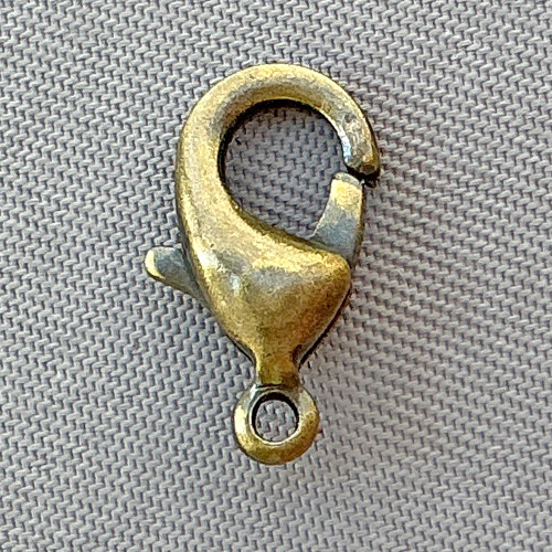 12x7mm Lobster Claw Clasps Antique Solid Brass Q6 Per Pkg