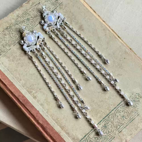 Mystical Cup Chain Chandelier Shoulder Duster Earrings Artisan Made in the USA Per Pair