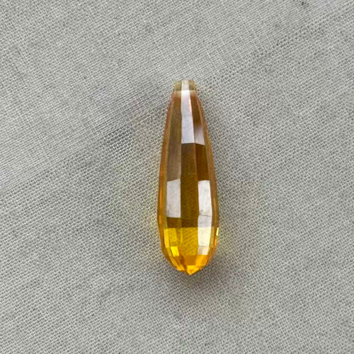 25x8mm Goldenrod Cubic Zirconia Micro Faceted Teardrop Per Pc