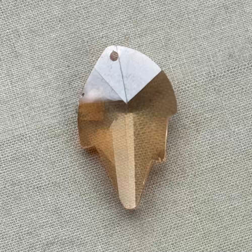 26x16mm Persimmon Cubic Zirconia Micro Faceted Leaf Per Pc