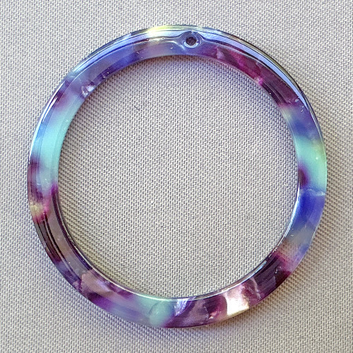 Mottled Indigo Confetti 34.5mm Acrylic Circle Washer Pendants Q3 Per Pkg