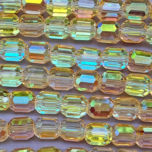 Astral Champagne Faceted Barrel 9x8mm Chinese Crystal Glass Beads Per Strand