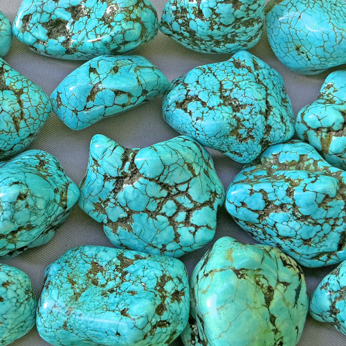 Dyed Turquoise Magnesite 25-48mm Nugget Semi-Precious Stone Beads Per Strand