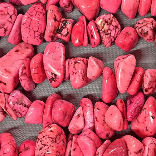 Dyed Watermelon Pink Magnesite 10-5mm Nugget Chips Semi-Precious Stone Beads Per Strand