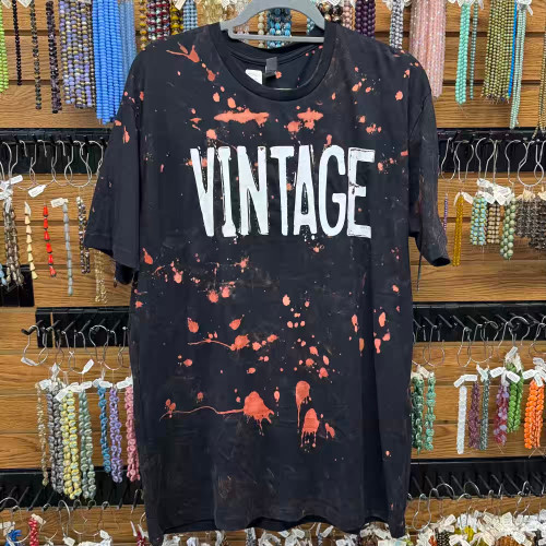 VINTAGE Bleached Black Graphic Tee MissMudpie TShirt Top
