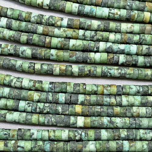 4x2mm Matte African Turquoise Heishi Beads Semi Precious Stones Per Strand