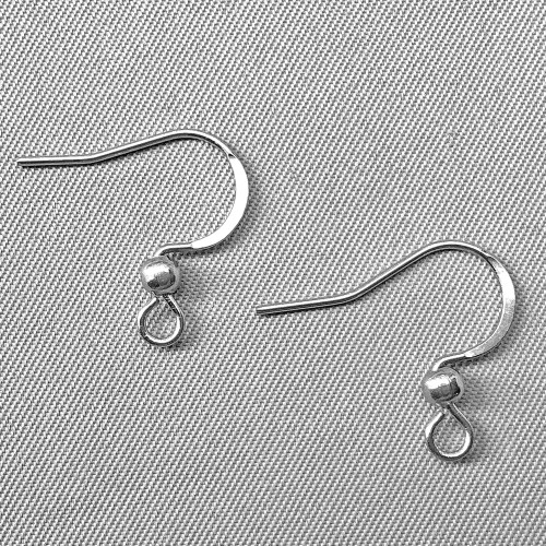 French Hook Flat Ball Earwires 16x18mm Stainless Steel Q30 Pair Per Pkg