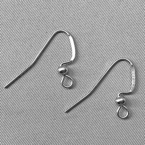 Shepherds Hook Flat Ball Earwires 17x22mm Stainless Steel Q30 Pair Per Pkg