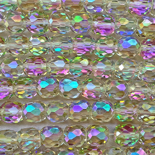 Violet Aurora Faceted Barrel 9x8mm Chinese Crystal Glass Beads Per Strand