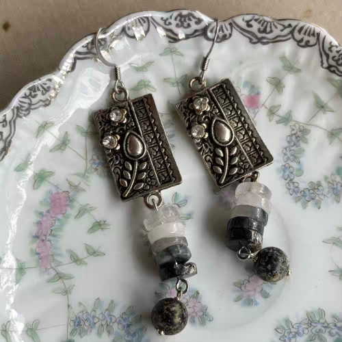 Salt N Peppa Earrings Stone Artisan Made in the USA Per Pair