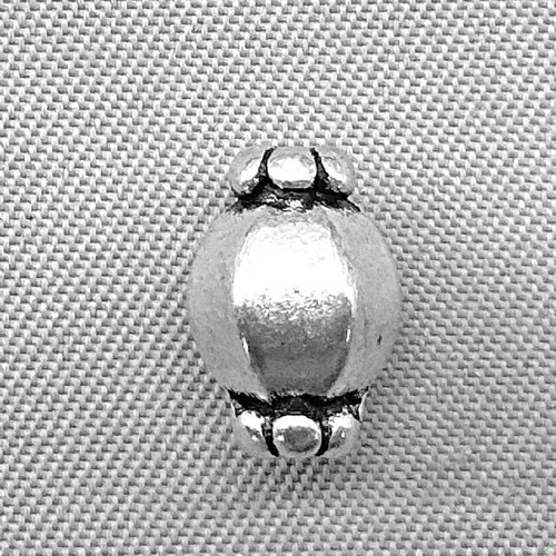 Small Lantern Beads 10x7mm Antique Silver Plated Alloy Q30 Per Pkg