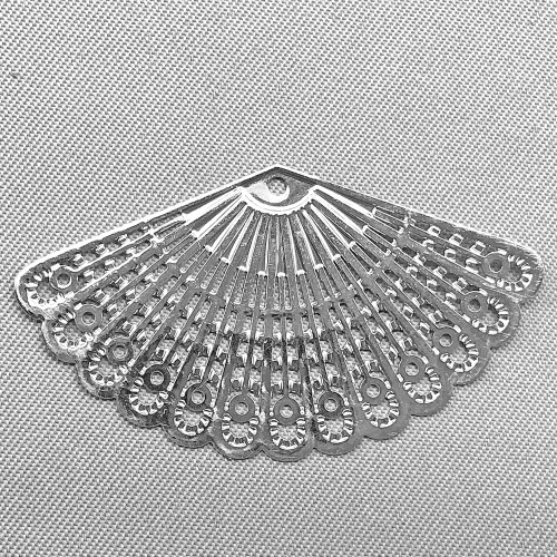 Filigree Fan 13 to 1 Loop Chandelier Links 22x40mm Silver Plated Alloy Q4 Per Pkg