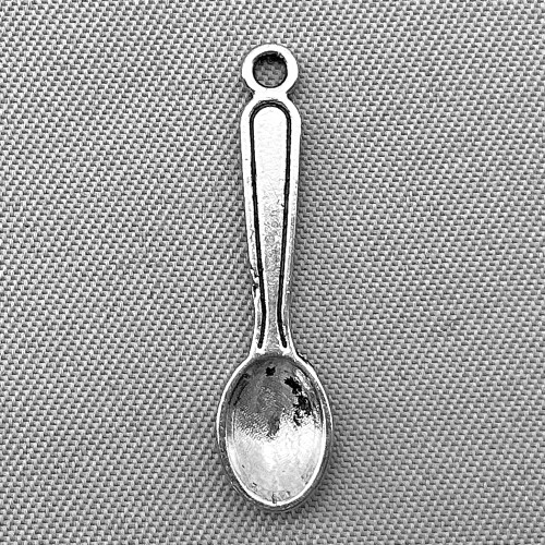 Spoon Charms 24x6mm Antique Silver Plated Alloy Q12 Per Pkg