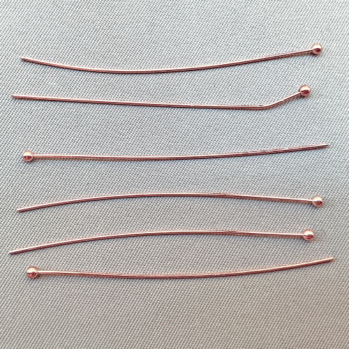 Ball Headpins 2 Inch 22 Gauge 2mm Ball Solid Copper Q30 Per Pkg