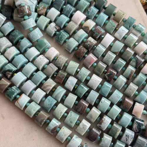 13x8mm Ocean Jasper Drum Beads Semi Precious Stones Per Strand