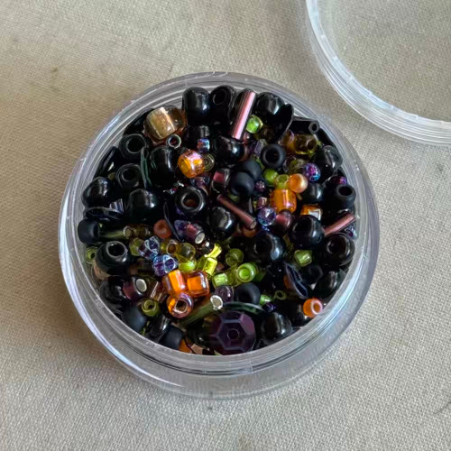 Masquerade Seed Bead Mix Jar Multi Sizes Shapes Sequins 1oz