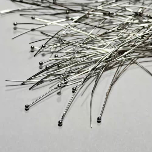 2.75 Inch Ballpins 24 Gauge Antique Silver Plated Alloy Ball Headpin Q100 Per Pkg