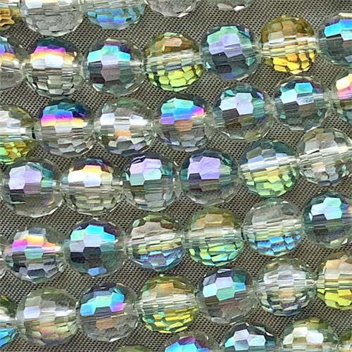 Northern Lights 8mm Disco Round Chinese Crystal Faceted Glass Beads Per Strand