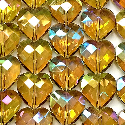 Crystal Equinox Faceted Heart 16mm Chinese Crystal Glass Beads Per Strand