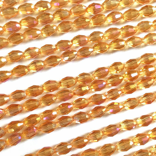 Crystal Astral Pink 6x4mm Faceted Oval Chinese Crystal Glass Beads Per Strand