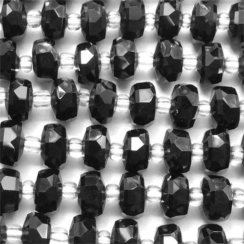 Jet 7x4mm Faceted Chinese Crystal Glass Pinwheel Per Strand