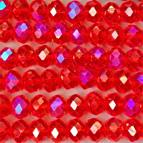 Red Starlight 10x8mm Faceted Rondelle Chinese Crystal Glass Beads per Strand