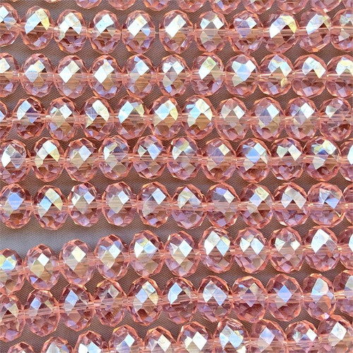 Petunia Pink 12x8mm Faceted Rondelle Chinese Crystal Glass Beads per Strand