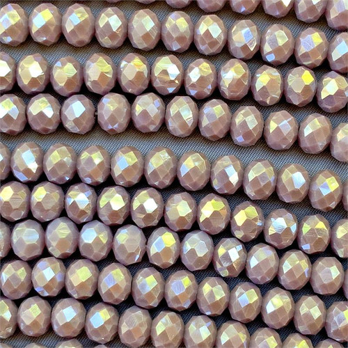 Opaque Plum AB 8x6mm Faceted Rondelle Chinese Crystal Glass Beads per Strand