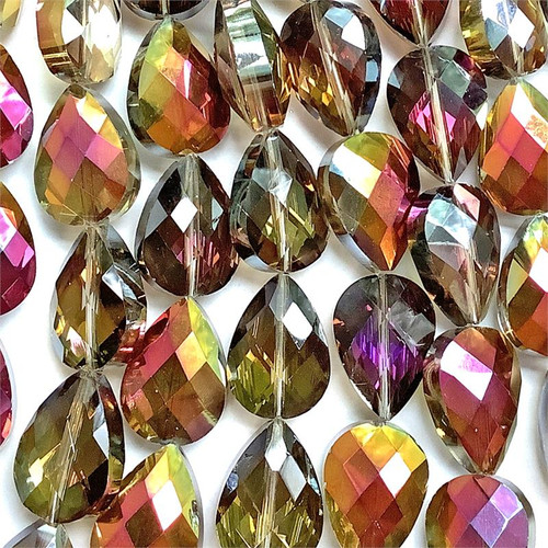 Volcano 18x13mm Faceted Pear Teardrop Chinese Crystal Glass Beads per Strand