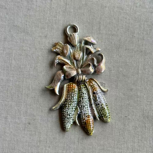 Aurelia Harvest Corn On The Cob Indian Corn Autumn Fall Artisan Hand Painted Pendant Per Pc