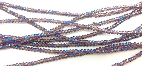 Amethyst AB2x 1x2mm Rondelle Chinese Crystal Glass Beads Per Strand