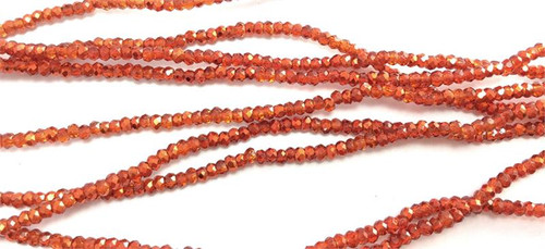 Hyacinth Half Coat Metallic 1x2mm Rondelle Chinese Crystal Glass Beads Per Strand