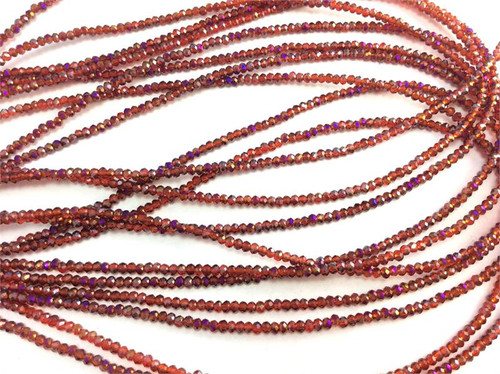 Rust Heliotrope 1x2mm Rondelle Chinese Crystal Glass Beads Per Strand