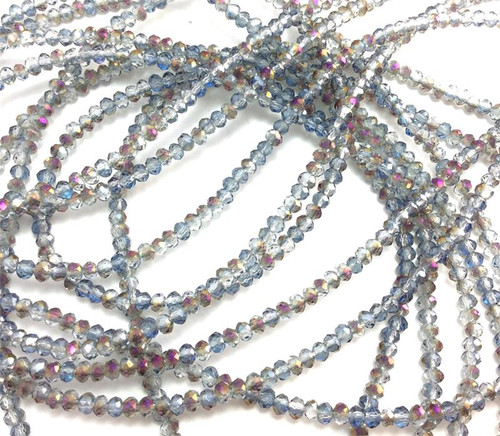 Crystal Helio 3x2mm Faceted Rondelle Chinese Crystal Glass Beads Per Strand