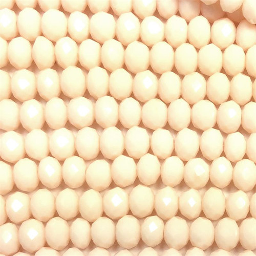 6x4mm Bisque Faceted Rondell Chinese Crystal Glass Beads  - per strand