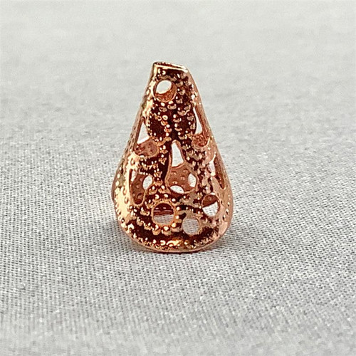 Filigree Petal Cone Bead Caps 12x11mm Solid Copper Q10 Per Pkg