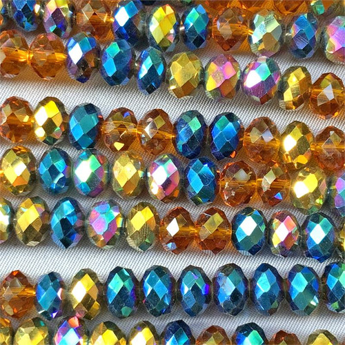8x6mm Arabian Tapestry Rondelle Chinese Crystal Glass Beads Per Strand