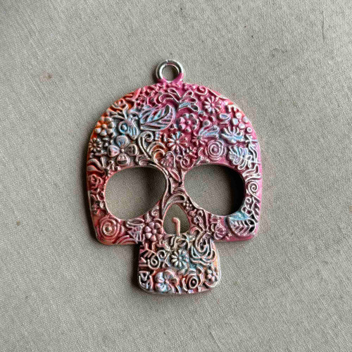 Willard Sugar Skull Pendant Halloween Skull Artisan 65x46mm Per Pc