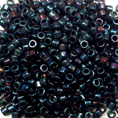 Metallic Midnight Blue Gold Iris Size 11/0 Delica Seed Beads per Tube