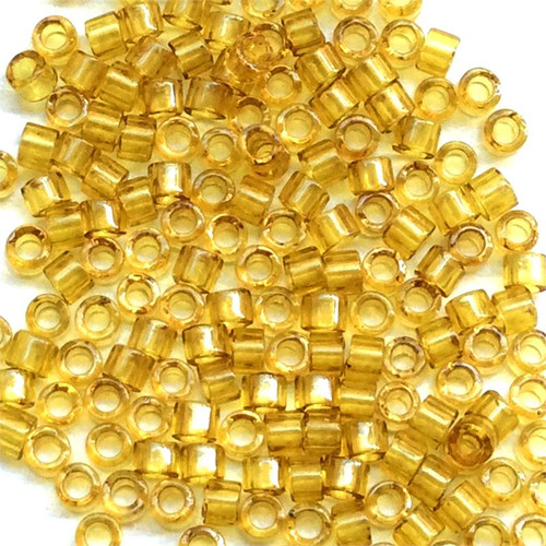 Transparent Saffron Luster Size 11/0 Delica Seed Beads per Tube