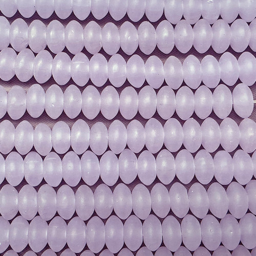 Lavender Saucer Sea Glass Beads 8mm Per Strand Lavender Saucer Sea Glass Beads 8mm Per Strand